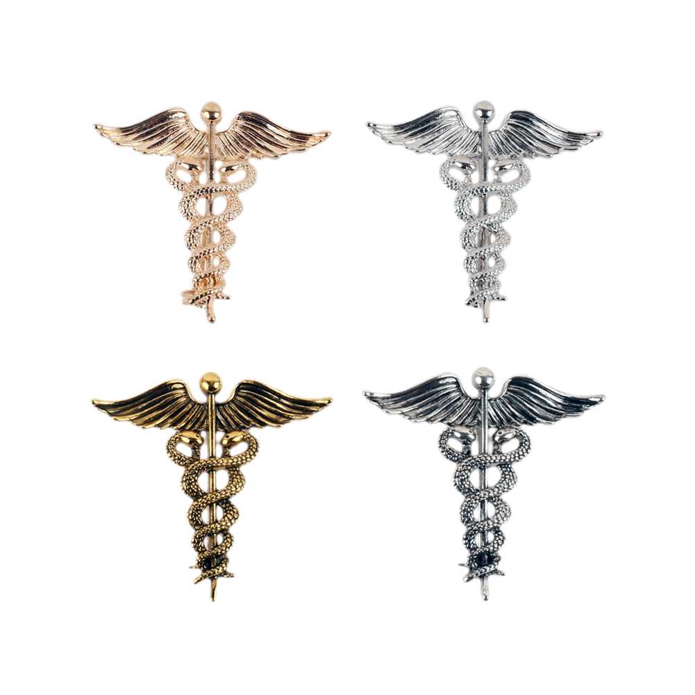 Medical Wellness & Spa Werona - Broche Médicale Caducée Serpent Ailé, Épingles